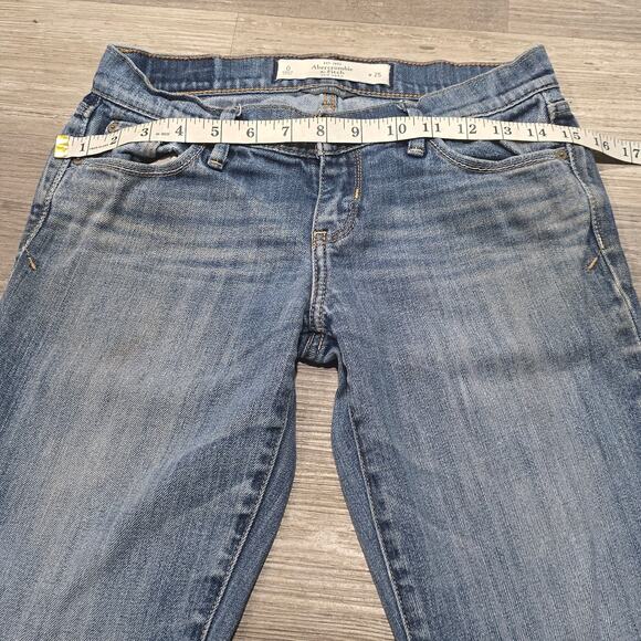 Abercrombie & Fitch New York Perfect Stretch Dark Washed Denim Blue Jeans - Picture 5 of 7